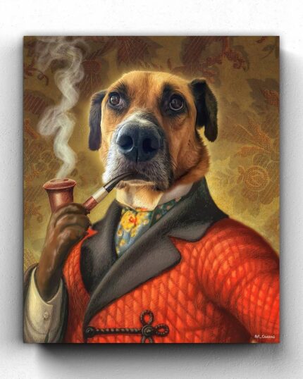 playboy-boxer-köpek-komik-tablo