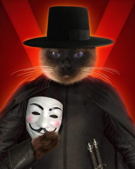 V for vendetta cat portrait