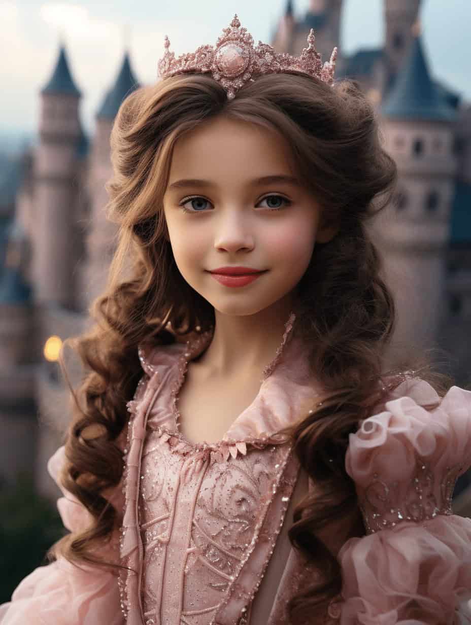 A young girl dressed as a superhero in a vibrant costume smiles confidently, making this Custom Superhero Child Portrait - Wondergirl #1 the perfect way to capture magical memories on a personalized canvas.