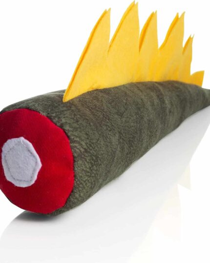 The Pawdaz Large Dino Cat Toy features a fun green body with playful yellow details, making it a perfect accent next to your custom design pet canvas.