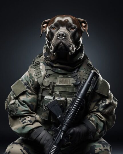 Soldier Pitbull Portrait