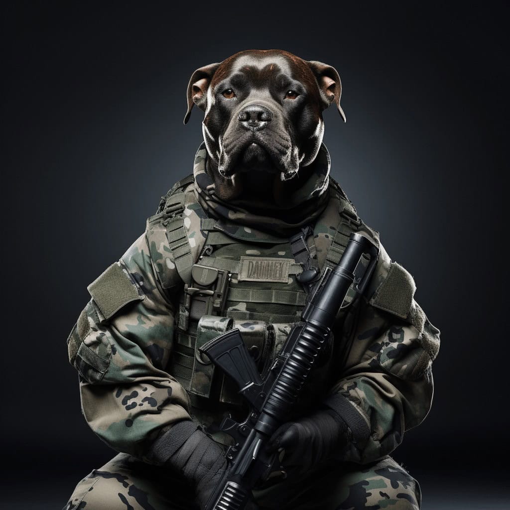 Soldier Pitbull Portrait