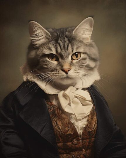 Custom Antique Gentlleman Cat Design