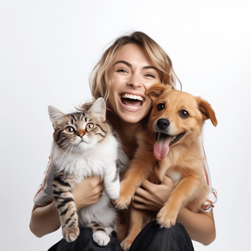 normanjvisser happy woman with a happy dog and a happy cat the 758b0f08 a449 443c 823b d5ed0d4ff631