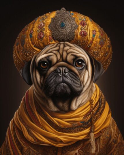 Custom Design Ottoman Pug Dog Design