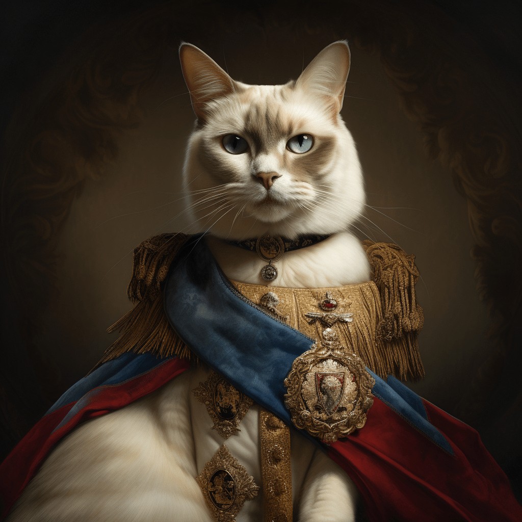 Custom Design Siamese Cat Royal Painting Custom Design Siamese Cat royal Painting