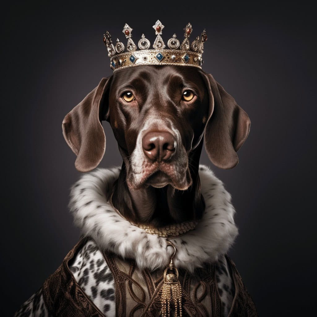 Custom German Pointer King Portrait Custom German Pointer King Portrait