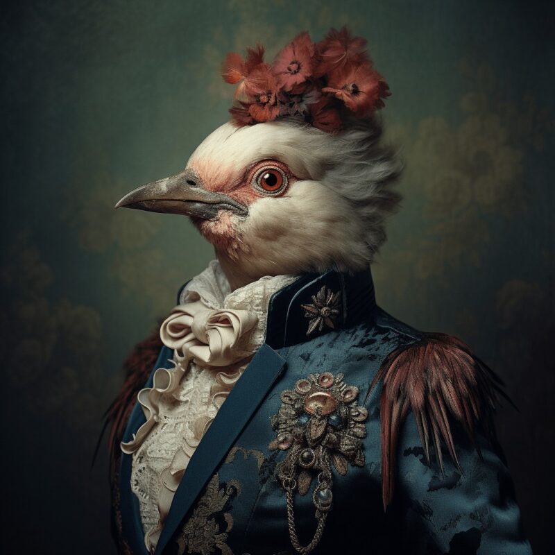 Celebrating The Unbreakable Bond: Custom Pet Portraits In 2025 12 RusticHouse Aristocrat bird mix media v 5.2 2f1b1a54 8822 47fc 80d0 01b3a056515b