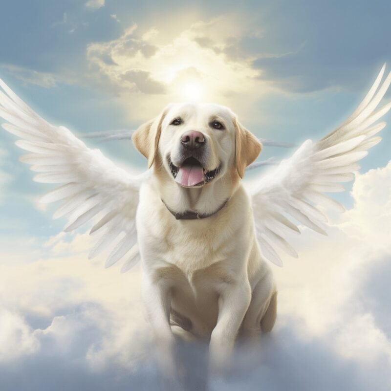 Celebrating The Unbreakable Bond: Custom Pet Portraits In 2025 9 Slqsh A happy looking adult labrador sitting on a cloud in Para 5f705b20 efe1 4726 82ff 64eef6e81d59