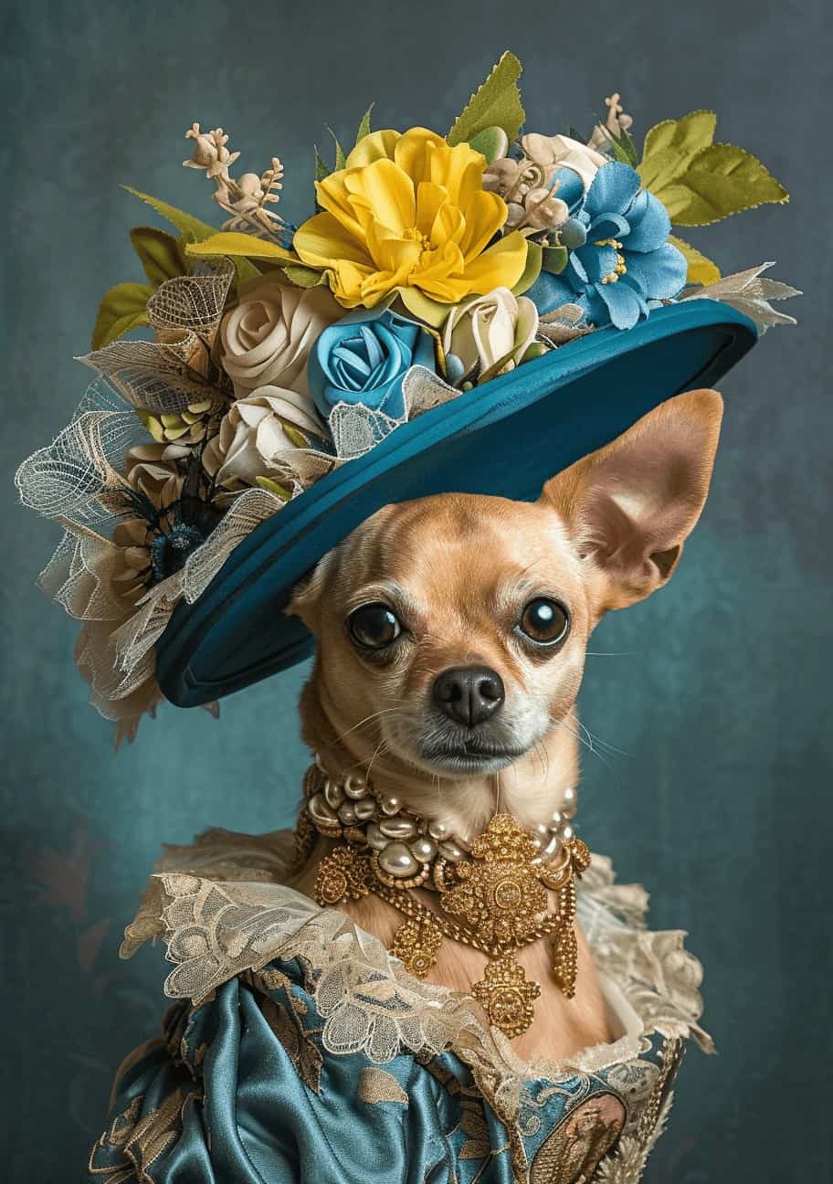 mrceds chiuaua dog in the 1800s style with Marie Antoinette pos 6cdeb258 c18c 4f1b ae02 7cea54039b20