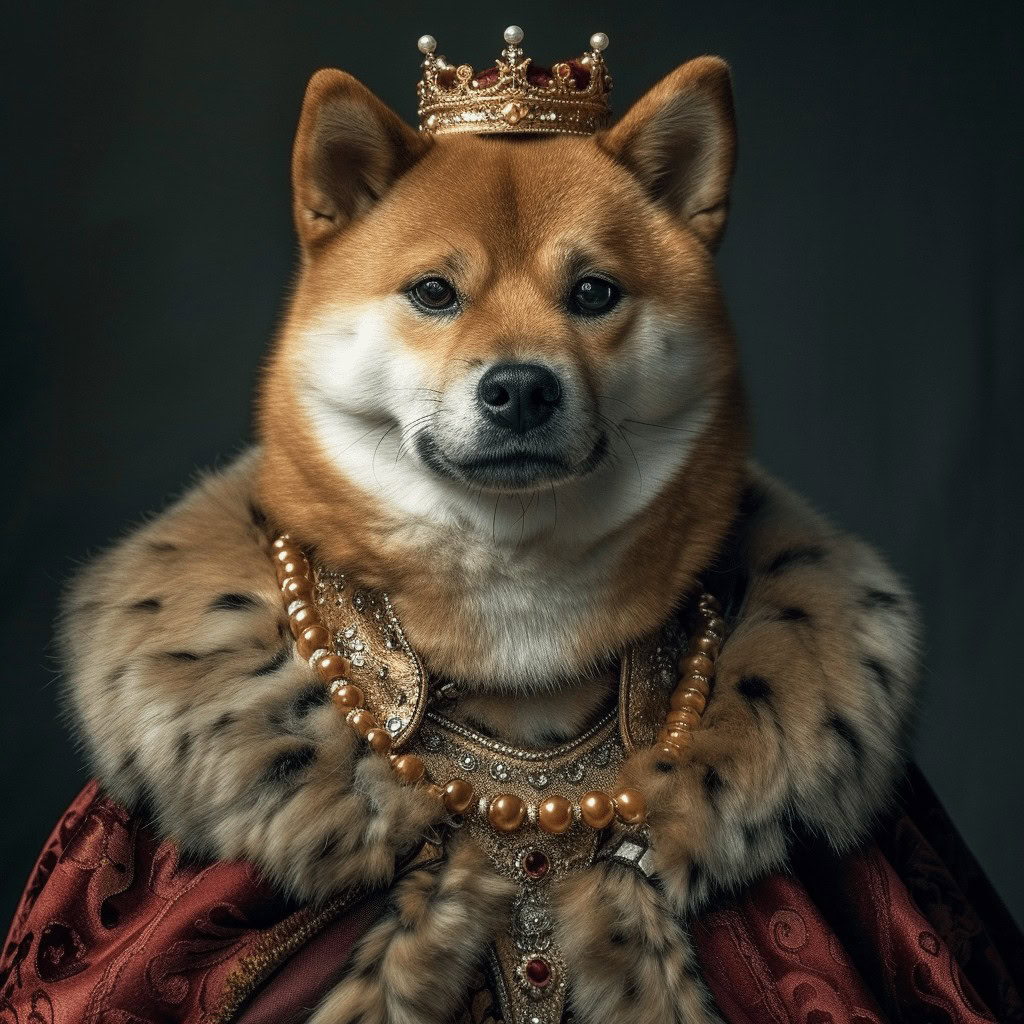 The Sovereign Monarch Portrait – Custom Design Pet Canvas Features Your Pet As A Regal Figure In A Fur-Trimmed Robe, Ornate Necklace, And Jeweled Crown—A Perfect Choice For Royal-Inspired Canvas Printing. The Sovereign Monarch Portrait – Custom Design Pet Canvas features your pet as a regal figure in a fur-trimmed robe, ornate necklace, and jeweled crown—a perfect choice for royal-inspired canvas printing.